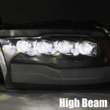 Load image into Gallery viewer, AlphaRex 09-18 Dodge Ram 1500HD NOVA LED Projector Headlights Plank Style Design Gloss Black w/DRL Headlights AlphaRex

