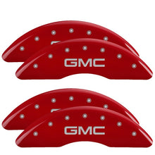 Load image into Gallery viewer, MGP 4 Caliper Covers Engraved Front &amp; Rear Style 1/Chrysler Wing Red finish silver ch Caliper Covers MGP
