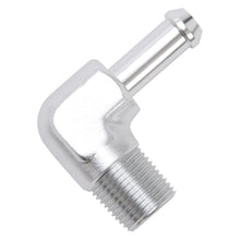 Load image into Gallery viewer, Edelbrock Hose End 90-Deg 3/8In NPT to 3/8In Barb Clear Anodize Fittings Edelbrock
