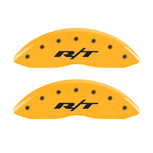 Load image into Gallery viewer, MGP 4 Caliper Covers Engraved Front &amp; Rear RT1-Truck Yellow Finish Black Char 2007 Dodge Charger Caliper Covers MGP
