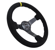 Load image into Gallery viewer, NRG Reinforced Steering Wheel (350mm / 3in. Deep) Blk Suede/X-Stitch w/5mm Blk Spoke &amp; Yellow CM Steering Wheels NRG
