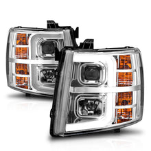 Load image into Gallery viewer, ANZO 2007-2013 Chevrolet Silverado 1500 Projector w/ Light Bar Chrome Housing w/ Sequential Headlights ANZO
