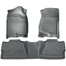 Load image into Gallery viewer, Husky Liners 07-12 Chevy Silverado/GMC Sierra Crew Cab WeatherBeater Combo Gray Floor Liners Floor Mats - Rubber Husky Liners
