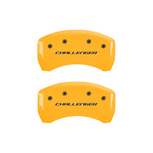Load image into Gallery viewer, MGP 4 Caliper Covers Engraved Front Cursive/Challenger Engraved Rear RT Black finish silver ch Caliper Covers MGP
