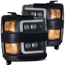 Load image into Gallery viewer, AlphaRex 15-18 Chevy 2500HD NOVA LED Proj Headlight Plank Style Jet Blk w/Activ Light/Seq Signal/DRL Headlights AlphaRex

