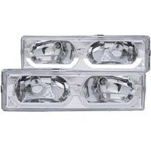 Load image into Gallery viewer, ANZO 1988-1998 Chevrolet C1500 Crystal Headlights Chrome w/ Low - Brow Headlights ANZO

