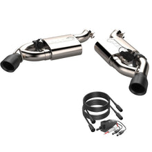 Load image into Gallery viewer, QTP 16-18 Chevrolet Camaro SS 6.2L 304SS Screamer Axle Back Exhaust w/3.5in Dual Black Tips Axle Back QTP
