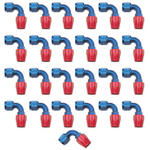 Load image into Gallery viewer, Russell Performance -8 AN Red/Blue 90 Degree Full Flow Hose End (25 pcs.) Fittings Russell
