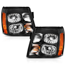 Load image into Gallery viewer, ANZO 2003-2006 Cadillac Escalade Crystal Headlight Black Amber Headlights ANZO
