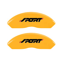 Load image into Gallery viewer, MGP 4 Caliper Covers Engraved Front &amp; Rear No bolts/Sport Yellow finish black ch Caliper Covers MGP
