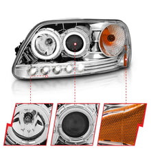 Load image into Gallery viewer, ANZO 1997.5-2003 Ford F-150 Projector Headlights w/ Halo and LED Chrome 1pc Headlights ANZO
