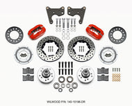 Wilwood Forged Dynalite Front Kit 11.00in Dril Red 65-72 CDP C Body -Drum Big Brake Kits Wilwood