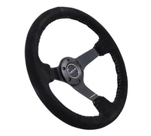 Load image into Gallery viewer, NRG Reinforced Steering Wheel (350mm / 3in. Deep) Blk Suede/Silver BBall Stitch w/5mm Mt. Blk Spokes Steering Wheels NRG

