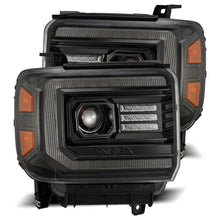 Load image into Gallery viewer, AlphaRex 14-18 GMC Sierra PRO-Series Proj Headlights Plank Alpha Blk w/Activ Light/Seq Signal/DRL Headlights AlphaRex
