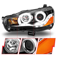 Load image into Gallery viewer, ANZO 2008-2015 Mitsubishi Lancer Projector Headlights w/ Halo Black (CCFL) Headlights ANZO
