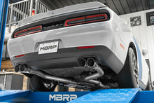 Load image into Gallery viewer, MBRP 15-16 Dodge Challenger RT 5.7L T304 SS 3in Dual Rear Cat-back CF Quad Tips - Street Catback MBRP
