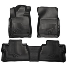 Load image into Gallery viewer, Husky Liners 2014 Toyota Tundra Double Cab Pickup WeatherBeater Black Front &amp; 2nd Seat Floor Liners Floor Mats - Rubber Husky Liners

