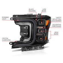 Load image into Gallery viewer, Anzo 18-20 Ford F-150 Full Led Projector Smoke Bar Style Headlights Black Amber Headlights ANZO
