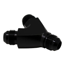 Load image into Gallery viewer, DeatschWerks 8AN Male Flare to 8AN Male Flare to 8AN Male Flare Y Fitting - Anodized Matte Black Distribution Blocks DeatschWerks
