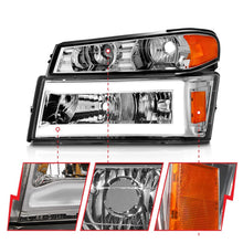 Load image into Gallery viewer, ANZO 04-12 GM Colorado/Canyon/I-Series Crystal Headlights - w/ Light Bar Chrome Housing 4pcs Headlights ANZO
