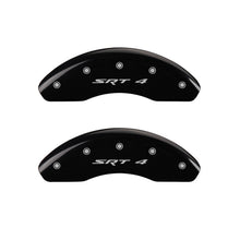 Load image into Gallery viewer, MGP 4 Caliper Covers Engraved Front &amp; Rear SRT4 Black finish silver ch Caliper Covers MGP
