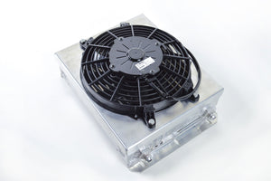 CSF Dual Fluid Bar & Plate HD Oil Cooler w/9in SPAL Fan (1/3 & 2/3 Partition) - 13.8in L x 10in H Oil Coolers CSF   