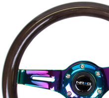 Load image into Gallery viewer, NRG Classic Wood Grain Steering Wheel (310mm) Black w/Neochrome 3-Spoke Center Steering Wheels NRG
