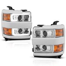 Load image into Gallery viewer, ANZO Projector Headlights 15-17 Chevrolet Silverado 2500HD / 3500HD Chrome w/ Chrome Rim Headlights ANZO
