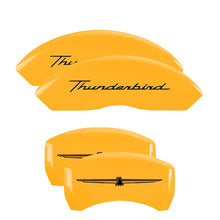 Load image into Gallery viewer, MGP 4 Caliper Covers Eng Fr No Bolts/TBird Rr No Bolts/TBird Yel Finish Blk Char 05 Ford Thunderbird Caliper Covers MGP
