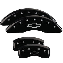 Load image into Gallery viewer, MGP 4 Caliper Covers Engraved Front &amp; Rear Bowtie Black finish silver ch Caliper Covers MGP
