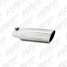 Load image into Gallery viewer, MBRP Universal Tip 3.5in OD 2.25in Inlet 12in L Angled Cut Rolled End Clampless No-Weld T304 Steel Tubing MBRP
