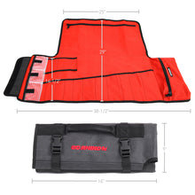 Load image into Gallery viewer, Go Rhino XVenture Gear Tool Roll Large (7x7in. Closed) 12oz Waxed Canvas - Black Cargo Boxes &amp; Bags Go Rhino
