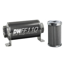Load image into Gallery viewer, DeatschWerks Stainless Steel 10AN 100 Micron Universal Inline Fuel Filter Housing Kit (110mm) Fuel Filters DeatschWerks
