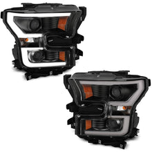 Load image into Gallery viewer, ANZO 2015-2017 Ford F-150 Projector Headlights w/ Plank Style Switchback Black w/ Amber Headlights ANZO
