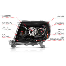 Load image into Gallery viewer, ANZO 2005-2011 Toyota Tacoma Projector Headlights w/ Halo Black Headlights ANZO
