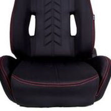 Load image into Gallery viewer, NRG Sport Seats (Pair) Cloth w/NRG Logo &amp; NRG Arrow Cushion Imprint - Black w/Red Stitch Reclineable Seats NRG

