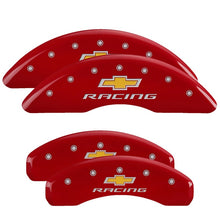 Load image into Gallery viewer, MGP 4 Caliper Covers Engraved Front &amp; Rear MGP Red finish silver ch Caliper Covers MGP
