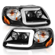 Load image into Gallery viewer, ANZO 1997-2003 Ford F-150 Projector Headlights w/ Light Bar Black Housing Headlights ANZO
