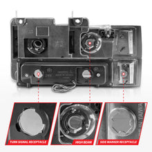 Load image into Gallery viewer, ANZO 88-98 Chevrolet C1500 Crystal Headlights w/Light Bar Chrome Housing w/ Signal Side Markers 8Pcs Headlights ANZO
