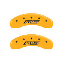 Load image into Gallery viewer, MGP 4 Caliper Covers Engraved Front &amp; Rear Gen 5/RS Yellow finish black ch Caliper Covers MGP
