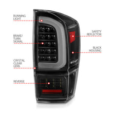 Load image into Gallery viewer, ANZO 16-21 Toyota Tacoma LED Tail Lights - w/ Light Bar Sequential Black Housing &amp; Clear Lens Tail Lights ANZO
