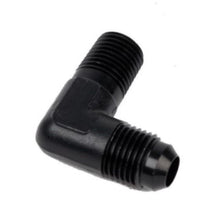 Load image into Gallery viewer, Aeromotive AER15666 Aeromotive Fitting Elbow 1/4in-MNPT to AN-06 90-Deg Black
