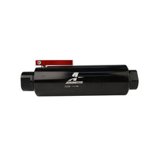 Load image into Gallery viewer, Aeromotive AER12332 Aeromotive In-Line AN-12 Filter w/Shutoff Valve 100 Micron SS Element - Black Anodize Finish
