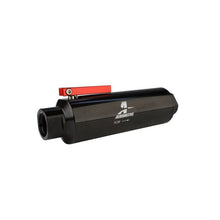 Load image into Gallery viewer, Aeromotive AER12332 Aeromotive In-Line AN-12 Filter w/Shutoff Valve 100 Micron SS Element - Black Anodize Finish
