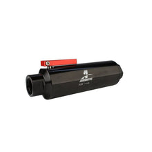 Load image into Gallery viewer, Aeromotive AER12332 Aeromotive In-Line AN-12 Filter w/Shutoff Valve 100 Micron SS Element - Black Anodize Finish

