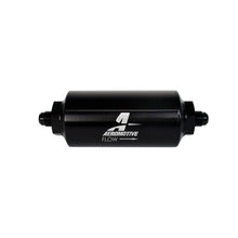Load image into Gallery viewer, Aeromotive AER12348 Aeromotive In-Line Filter - (AN-6 Male) 40 Micron Stainless Mesh Element Bright Dip Black Finish

