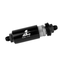 Load image into Gallery viewer, Aeromotive AER12378 Aeromotive In-Line Filter - (AN -8 Male) 40 Micron Stainless Mesh Element Bright Dip Black Finish

