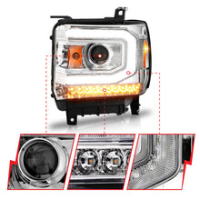 Load image into Gallery viewer, ANZO 2014-2015 Gmc Sierra 1500 Projector Headlights w/ Light Bar Chrome Housing (Halogen Type) Headlights ANZO
