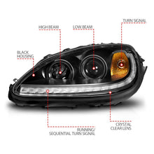Load image into Gallery viewer, ANZO 05-13 Chevrolet Corvette Projector Headlights w/switchback &amp; Sequential LED - Black Amber Headlights ANZO
