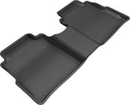3D MAXpider 2018-2019 Nissan Kicks Kagu 2nd Row Floormats - Black Floor Mats - Rubber 3D MAXpider   